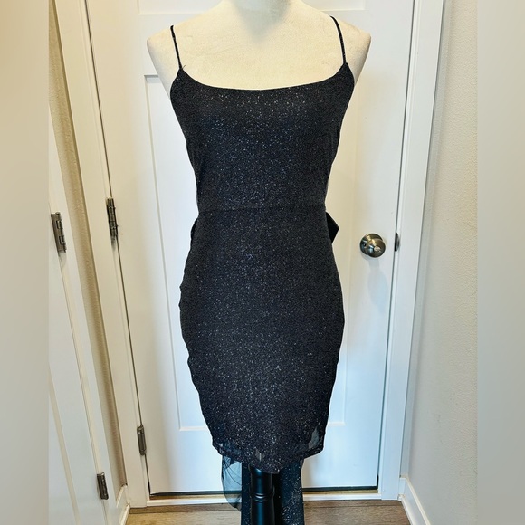 Tracy Glitter Bow Mini Party Dress - Picture 2 of 7